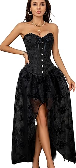 Corset Tops for Women Black XS Lace Bustier Push Up Bodysuit Shapewear