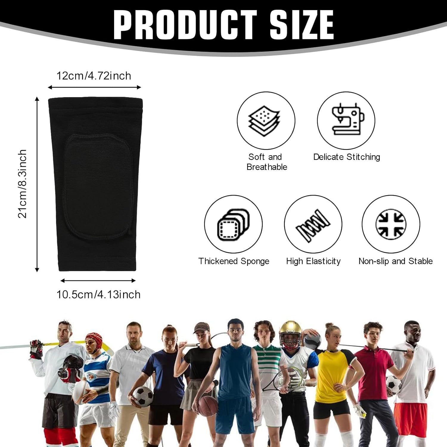 Brace Pads Elbow Protector, 1 Pair Arm Brace Support Fitness Arm Knee Protector, Breathable Anti-Collision Sponge Elbow Protection Pads for Basketball Football Tandem Elbow Pads Volleyball Black