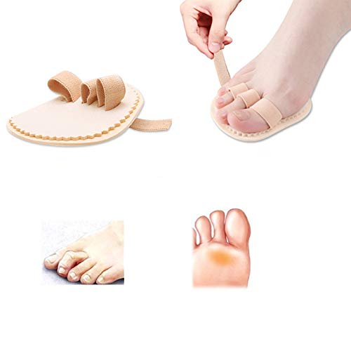 Toe Splint & Straightener, Adjustable Loops Hammer Toe Correctors Brace w/ Slip-on Cushion Metatarsal Pads for Claw Curled & Crooked Toes - Support Guard for Pre Post Surgery (3 loops 1 pair)