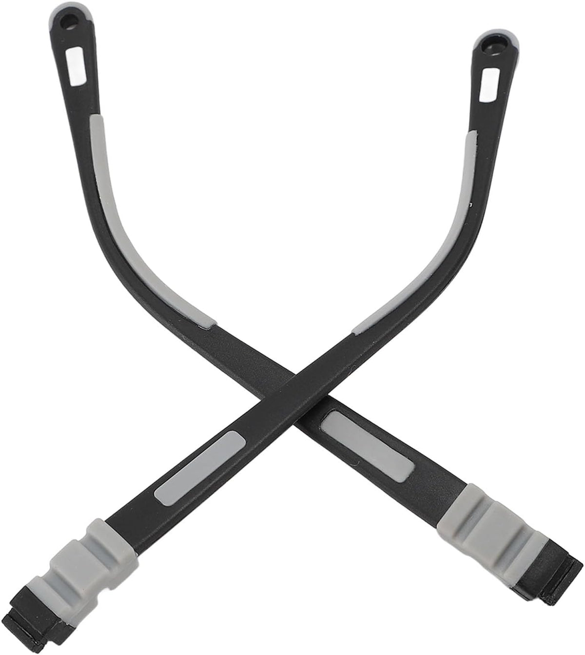 Child Eyeglass Arms Flexible Silicone Kids Glasses Legs Black Gray, Safe Non Slip Replacement for Child Eyeglass with Holes