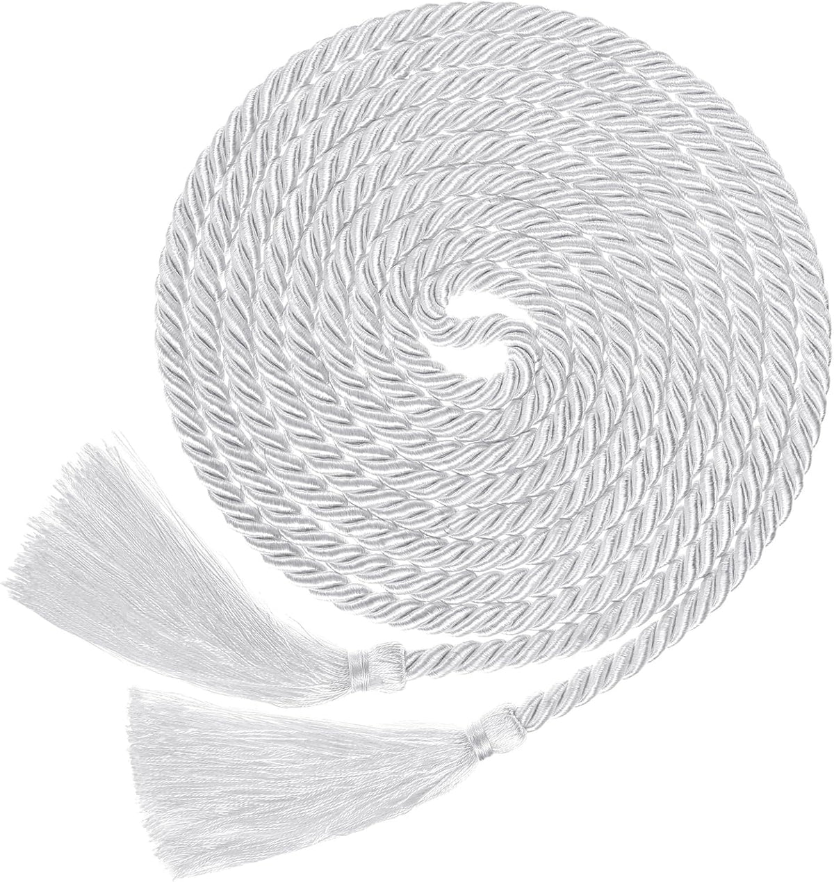 153 Inch Cincture Clergy Rope with Tassels Monks Religious Rites Celebrating Masses Alba Robes Vestments Ceremonial Decor of Christian Denominations for Priest Deacon Altar Server (White)