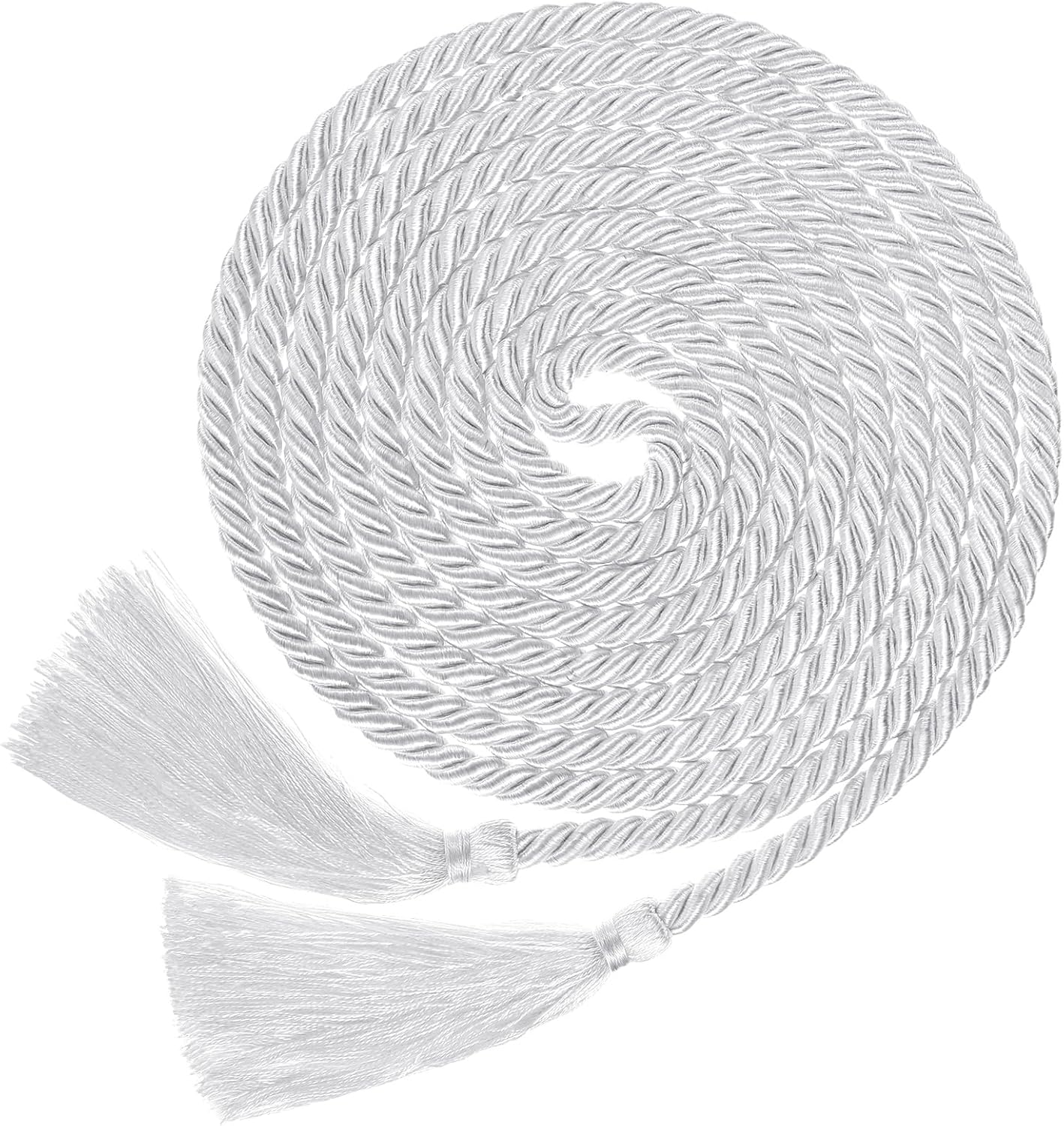 153 Inch Cincture Clergy Rope with Tassels Monks Religious Rites Celebrating Masses Alba Robes Vestments Ceremonial Decor of Christian Denominations for Priest Deacon Altar Server (White)