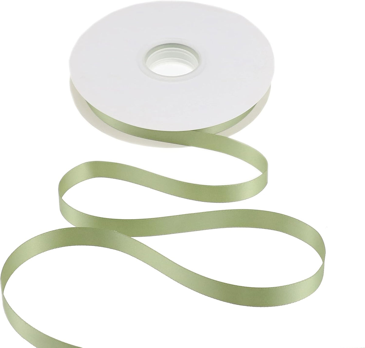 Sage Ribbon 1/2 Inch Sage Green Satin Ribbon Green Silk Ribbon for Wedding Decor Thin Sage Green Ribbon for Gift Wrapping Hair Ribbon for Craft - 50Yards