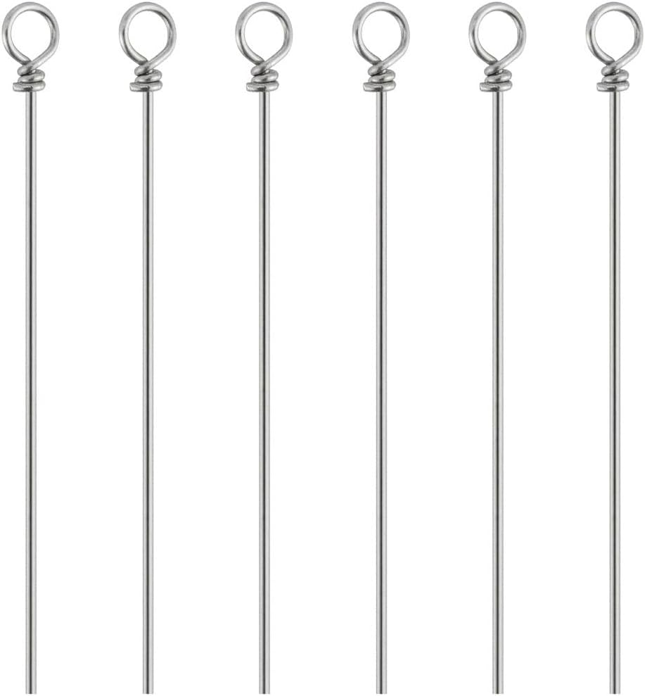 Pack of 100 Bass Fishing Spinner Shaft Looped Stainless Steel Wire Lure Making