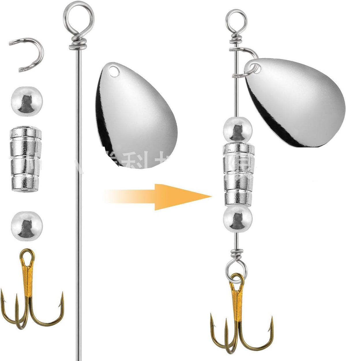 Pack of 100 Bass Fishing Spinner Shaft Looped Stainless Steel Wire Lure Making