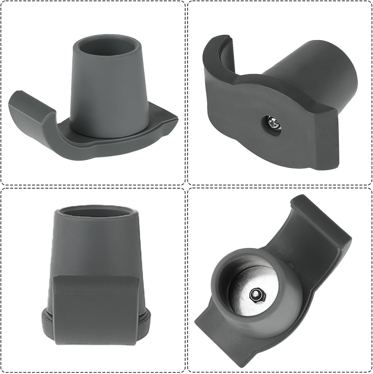 2 Pack Walker Glides Heavy Duty Walker Skis Glides for Folding Walkers, Universal Rubber Walker Sliders or Gliders for 1 Inch Tubes, Walker Accessories, Gray