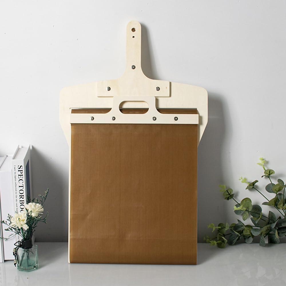 Pizza Smart Slide Magic Pizza Pizza Slide, Pizza Paddle with Handle - Sliding Pizza Shovel Slide, Detachable for Easy Pizza Transfer, Brown