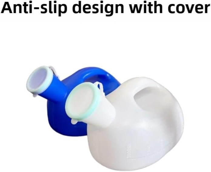 Thick Plastic Mens Bedpan Bottle with Lid Urinals for Men 3000 ml/100 oz Portable Male Urinal Urine Collection Container for Adults/Large Plastic Pee Holder for Hospital,Incontinence,Elderly,Travel