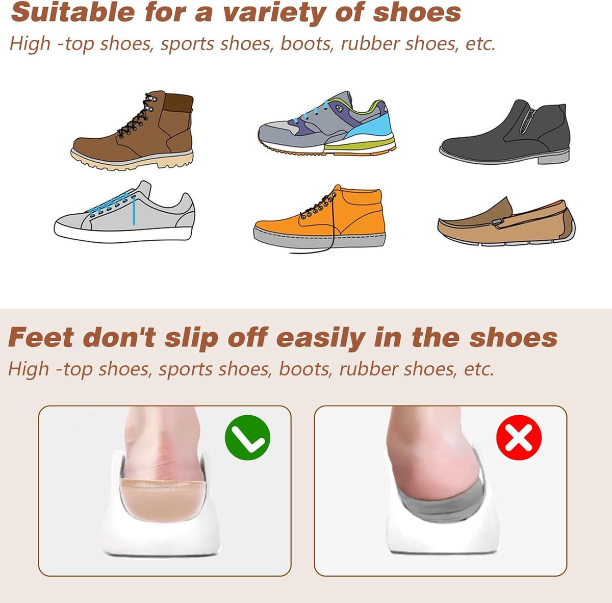 Heel Lifts, Gel Shoe Lifts for Uneven Legs 0.47 Inch Heel Lifts for Leg Length Discrepancy Soft Height Increase Insoles Shoe Lifts for Women Men, Comfort Half Foot Pads for Heel Pain