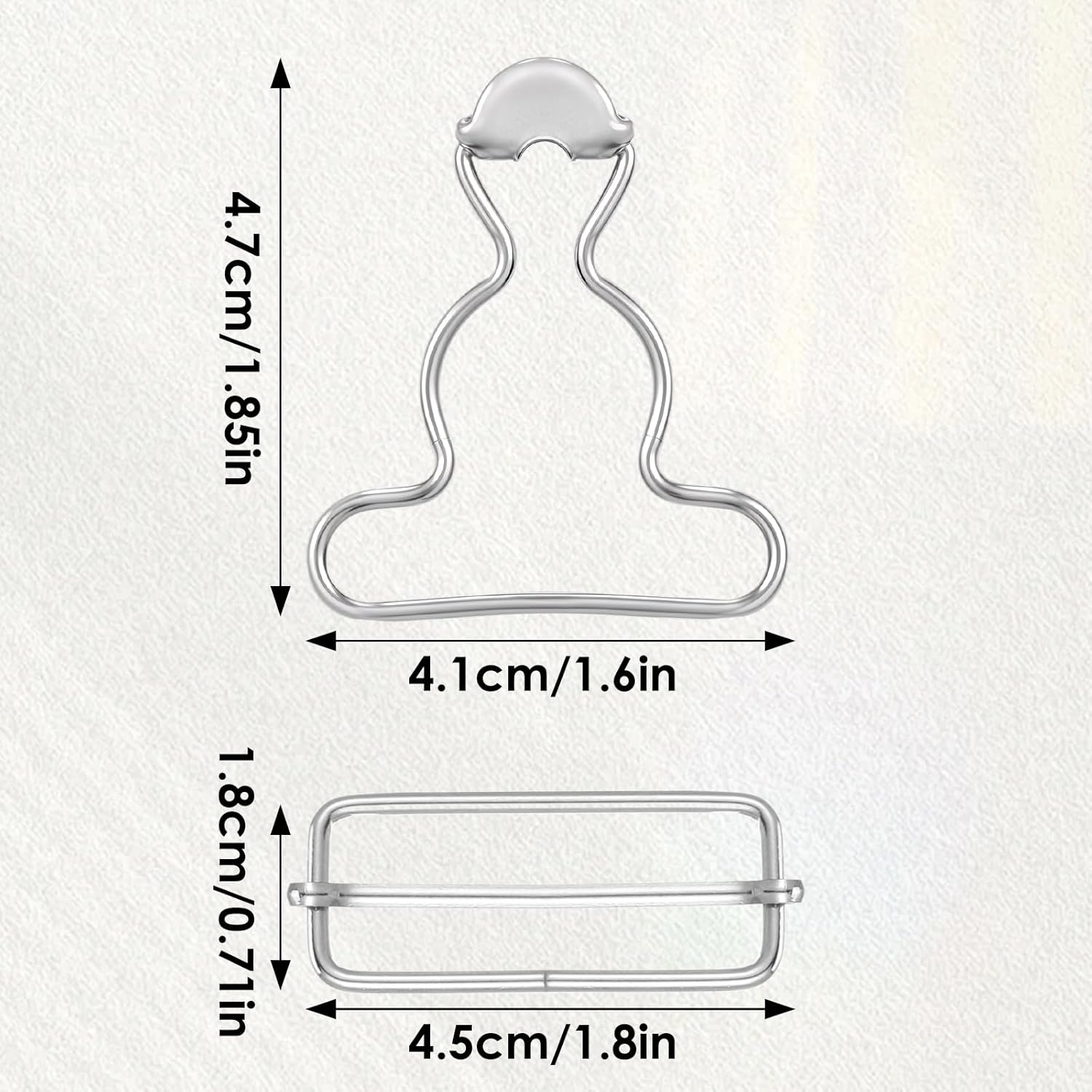 2Pairs Overall Buckles Replacement, Metal No Sew Overall Clasp Replacement, Adjustable Dungaree Suspender Clips with Rectangle Buckle, Silver Overall Hooks Overall Buckles for Jeans Straps Hardware