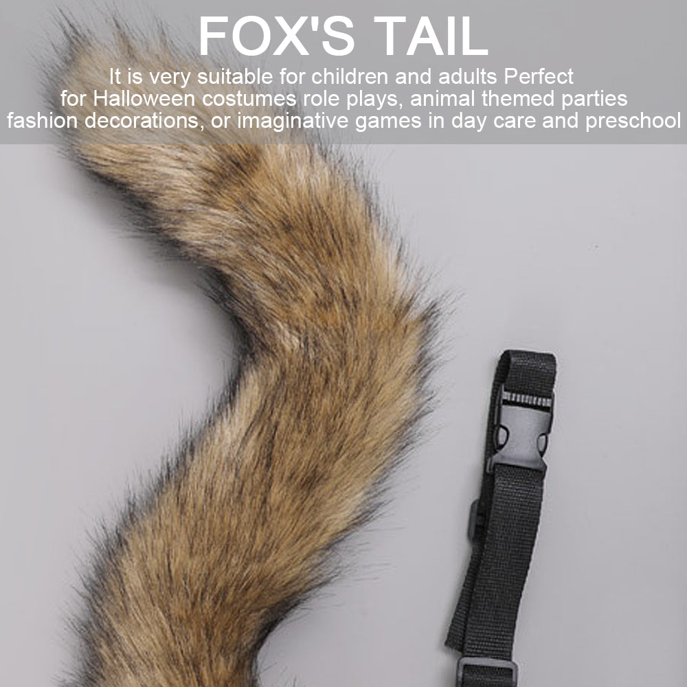 Faux Fur Cat Fox Wolf Fluffy Tail and Ears for Halloween