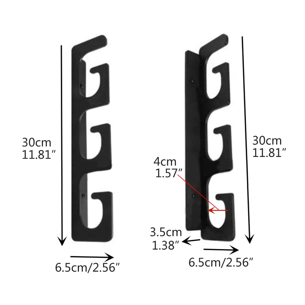 Fishing Rod Holders for Wall and Ceiling, Set of 6, 0.46 Size, Black, Garage Storage