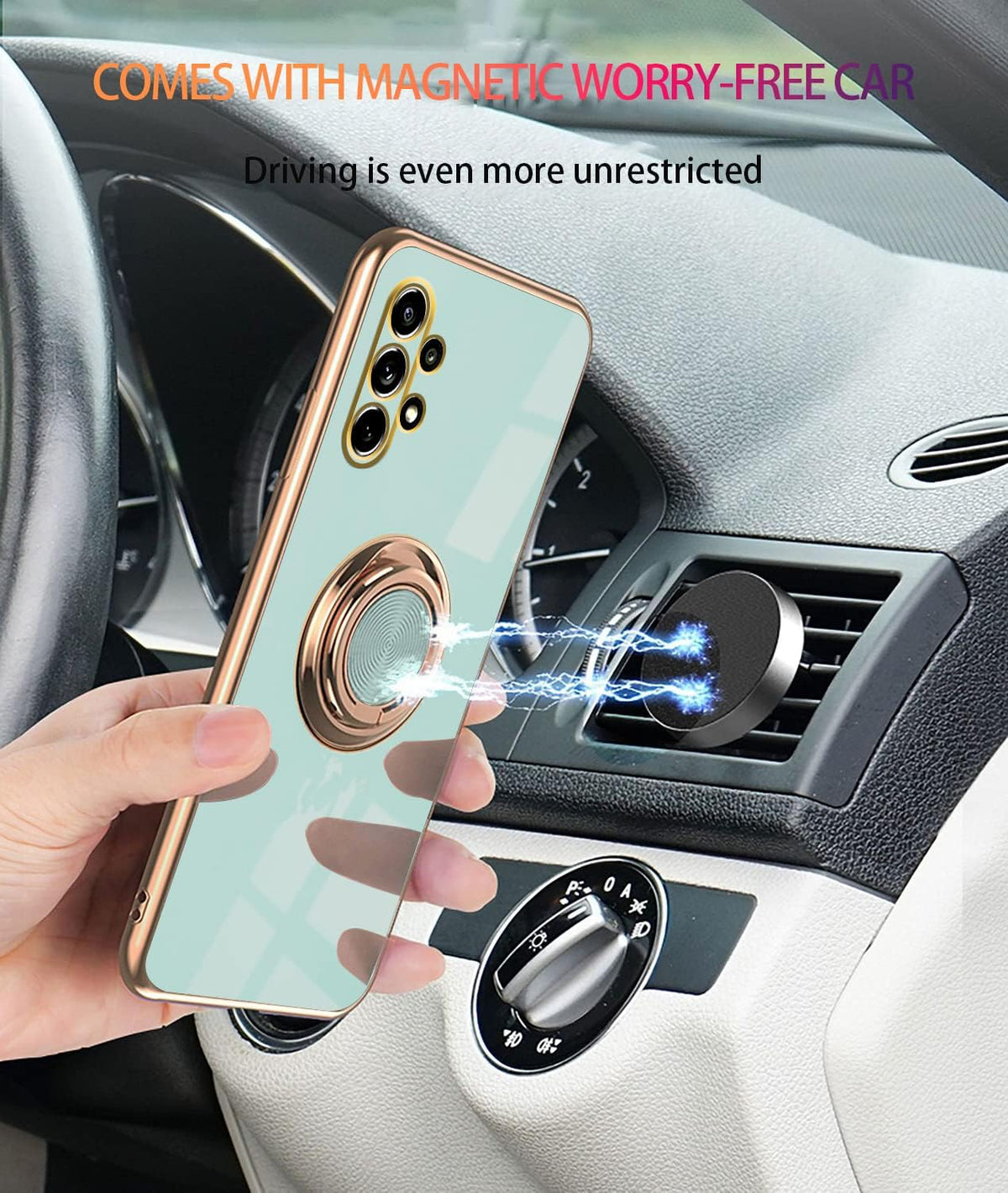 Samsung Galaxy A32 5G Green Case, 360 Magnetic Protection Shockproof Car Holder Case
