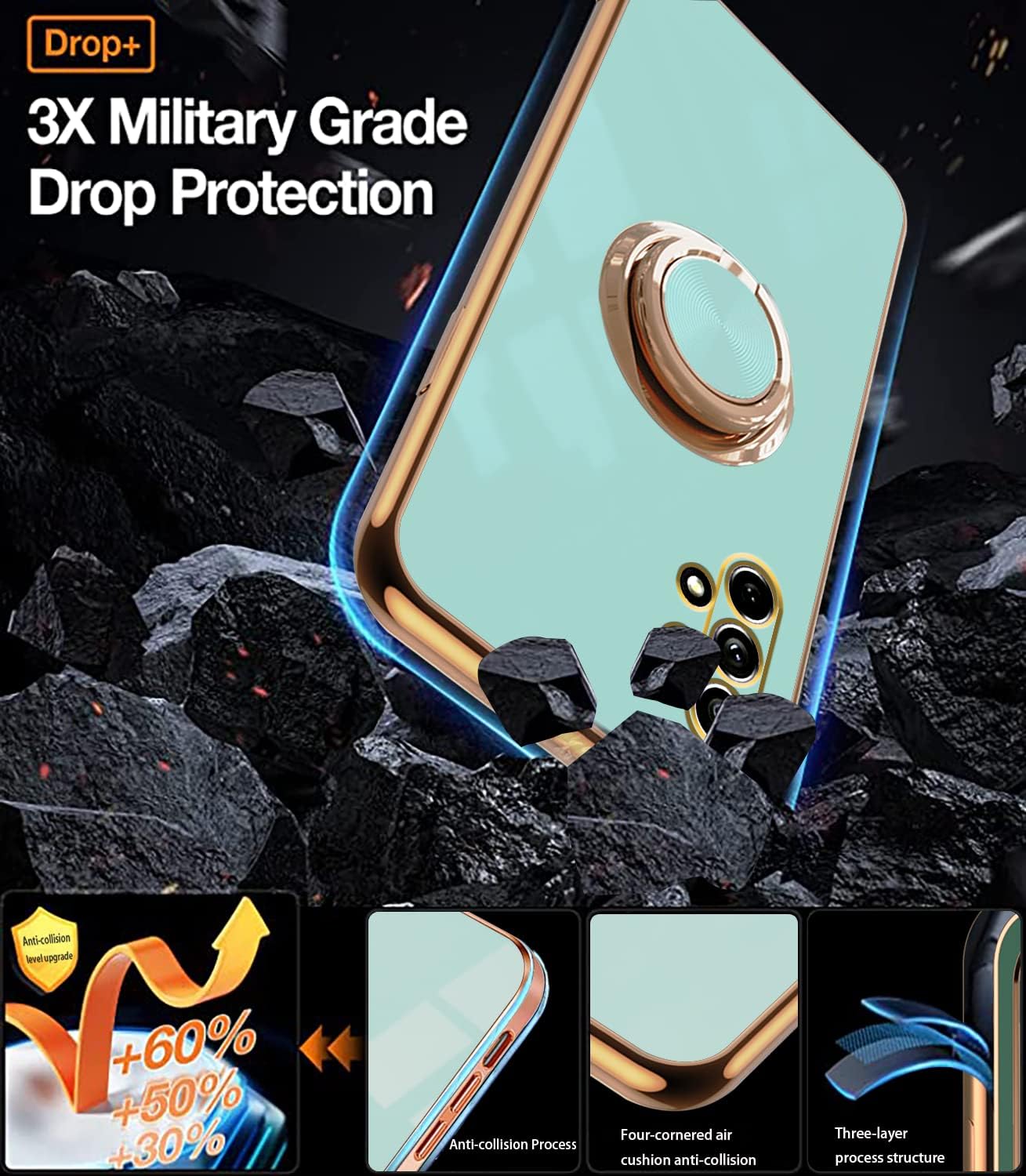 Samsung Galaxy A32 5G Green Case, 360 Magnetic Protection Shockproof Car Holder Case