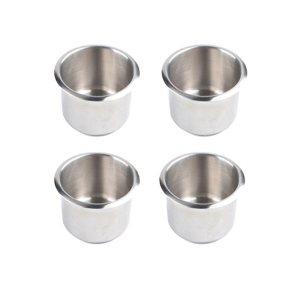 4pcs Universal Marine Boat Cup Holder 68X55mm Stainless Steel Drop-in Drink Holder for Poker Table Sofa