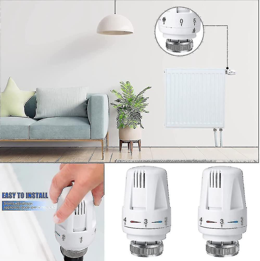 Thermostatic Head Replacement Compatible with M 30 X 1.5 Radiator Valve 4 Parts Antifreeze