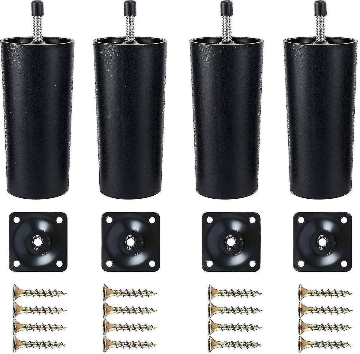 Sofa Replacement Legs 4-Pack Plastic Furniture Legs with Mounting Plates, Compatible with yux Model
