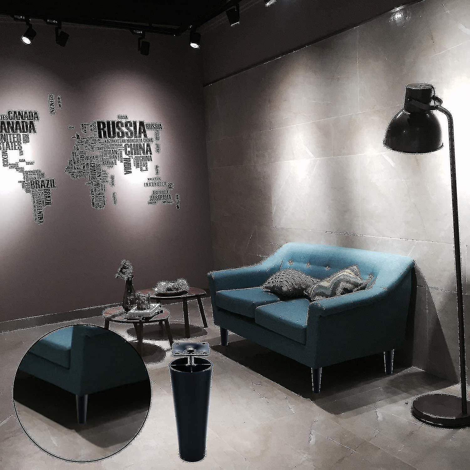 Sofa Replacement Legs 4-Pack Plastic Furniture Legs with Mounting Plates, Compatible with yux Model