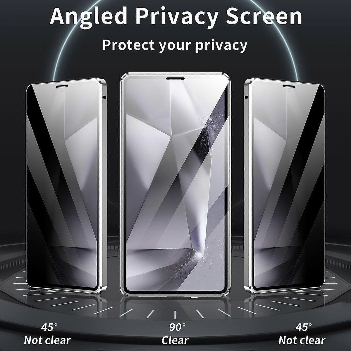 Samsung Galaxy S25 Ultra Case Anti-Spy Dual-Sided Tempered Glass Magnetic Phone Case by WELLNGS Black