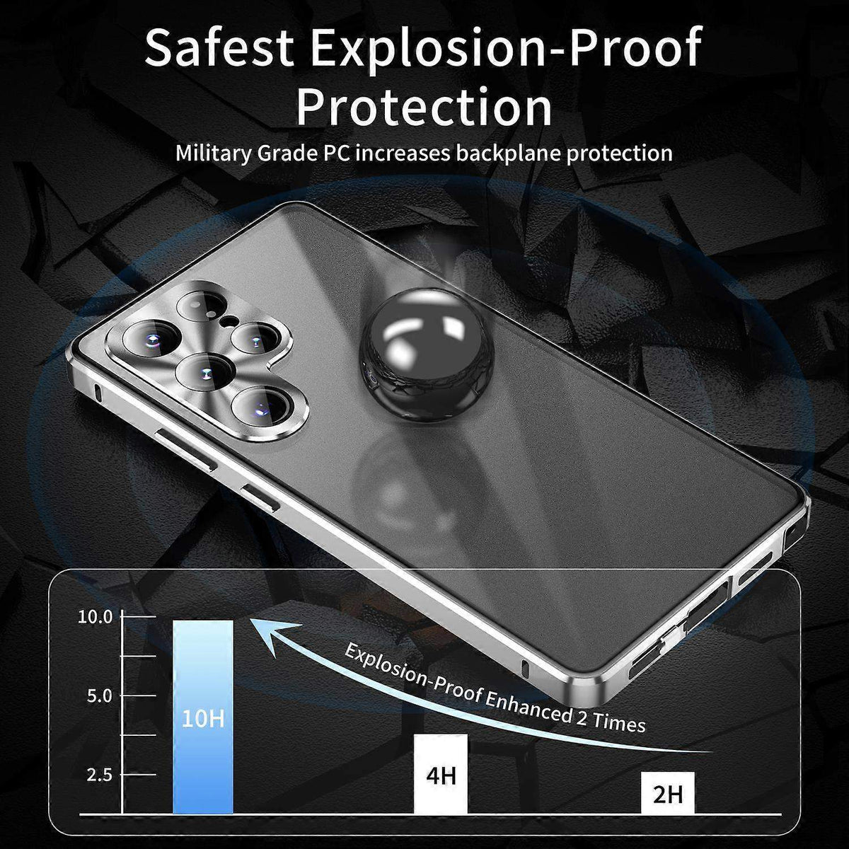 Samsung Galaxy S25 Ultra Case Anti-Spy Dual-Sided Tempered Glass Magnetic Phone Case by WELLNGS Black