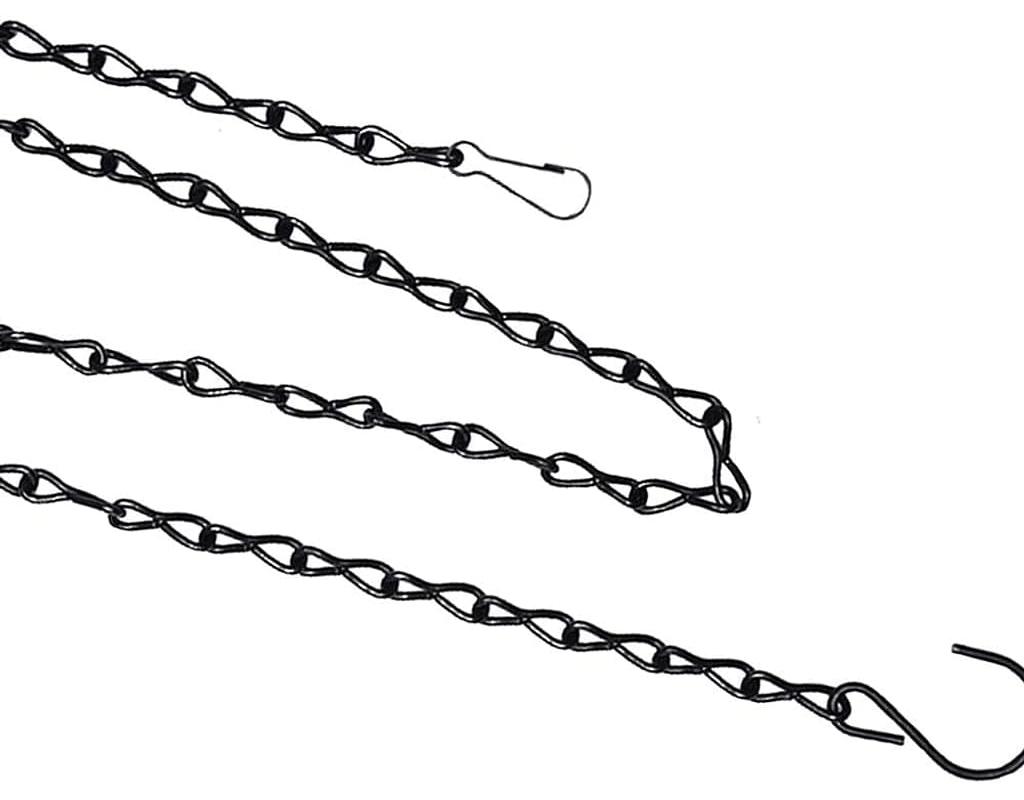 3-Pack Hanging Chain Set, Replacement Chain, Metal, Hanging Basket, Chains, Garden, Flower Pot, Plant Hanger with Clips and Hooks for Bird Feeder