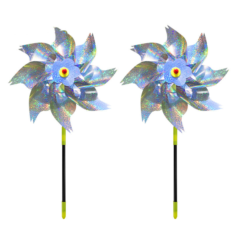 Reflective Scarecrow Wind Spinner Silver 2-pack