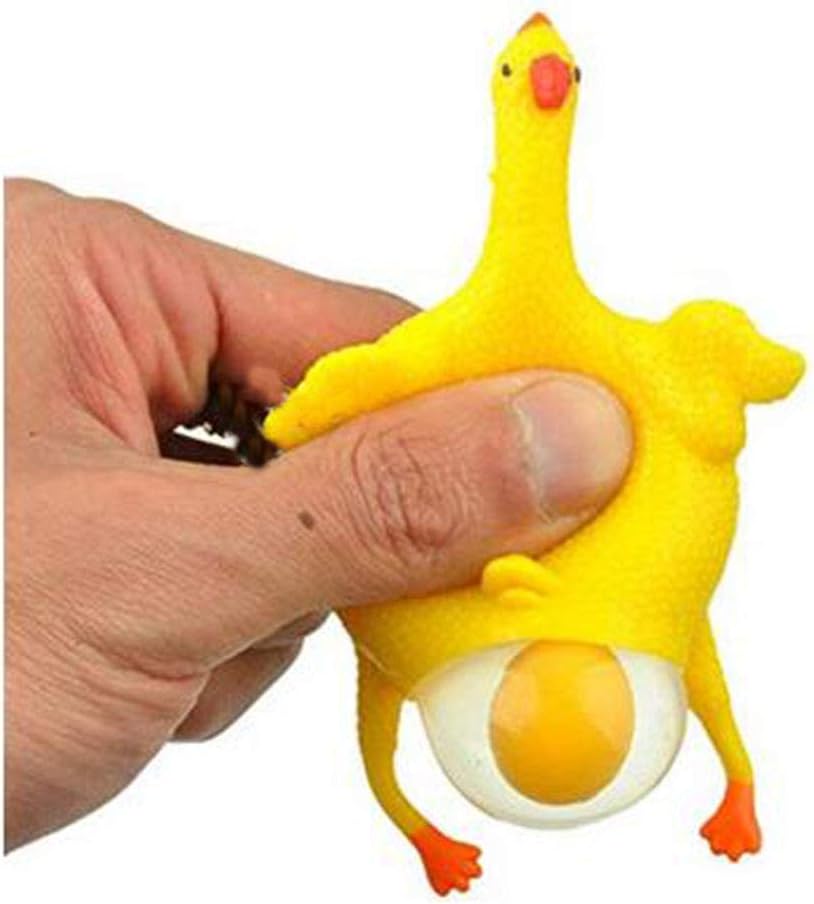 Stress Relief Squeeze Toy Laying Hen Ventilation Chicken Keychain, Trick Yux Compatible