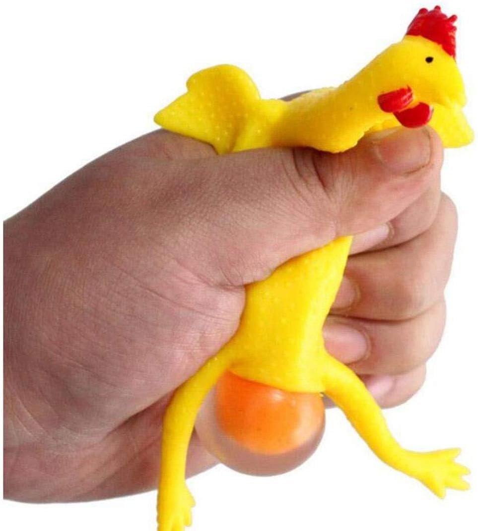 Stress Relief Squeeze Toy Laying Hen Ventilation Chicken Keychain, Trick Yux Compatible