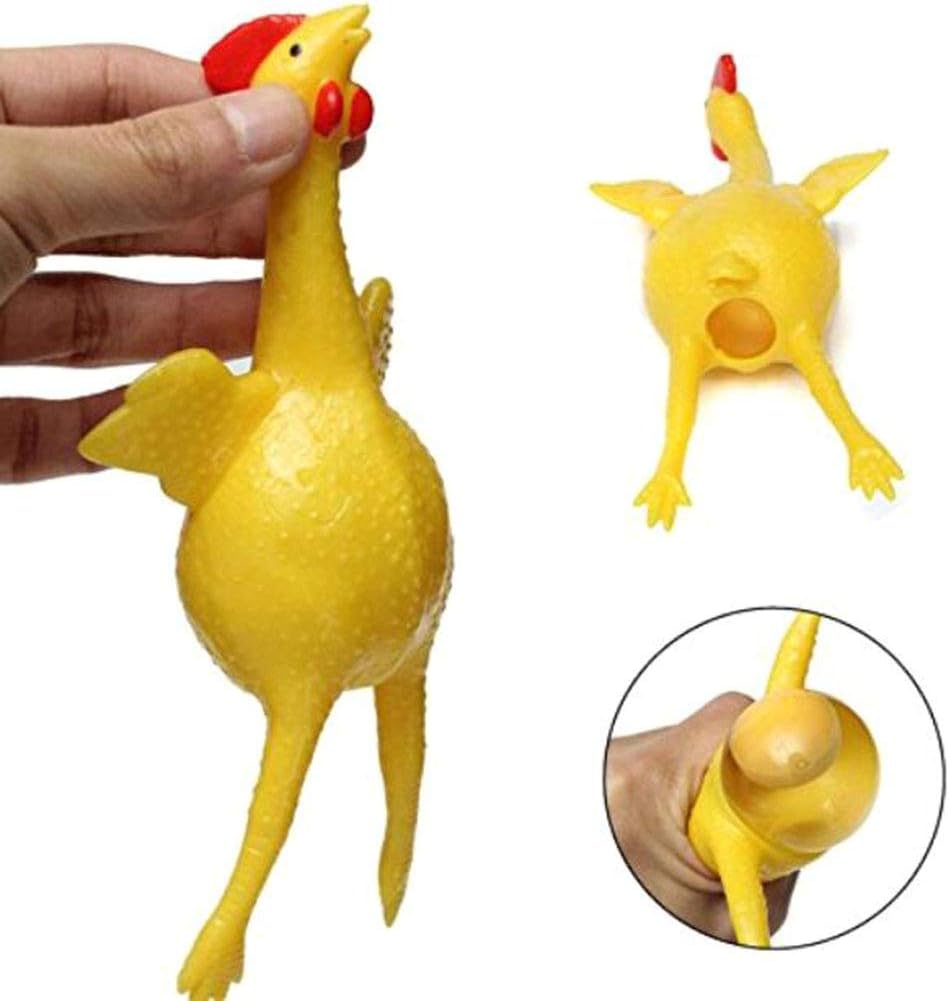 Stress Relief Squeeze Toy Laying Hen Ventilation Chicken Keychain, Trick Yux Compatible