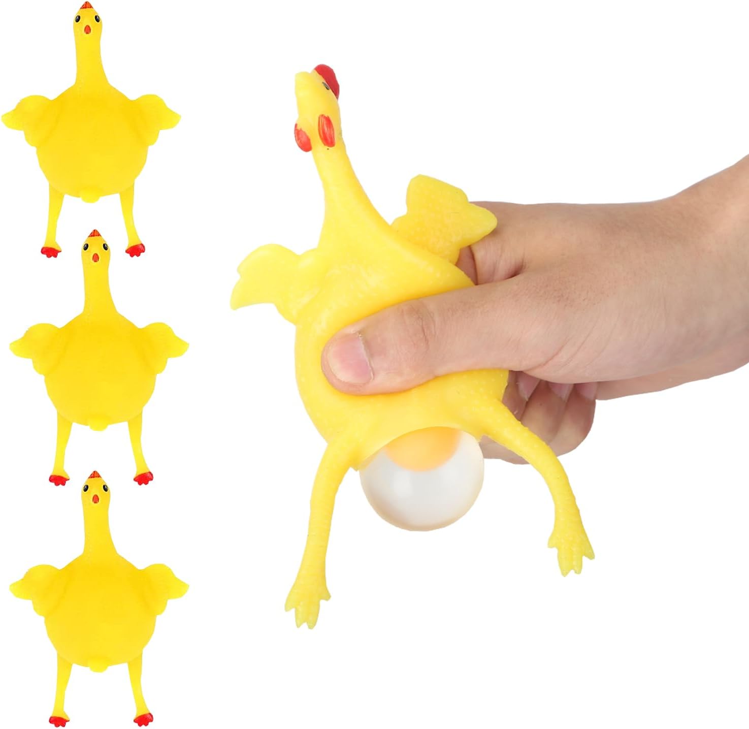 Stress Relief Squeeze Toy Laying Hen Ventilation Chicken Keychain, Trick Yux Compatible