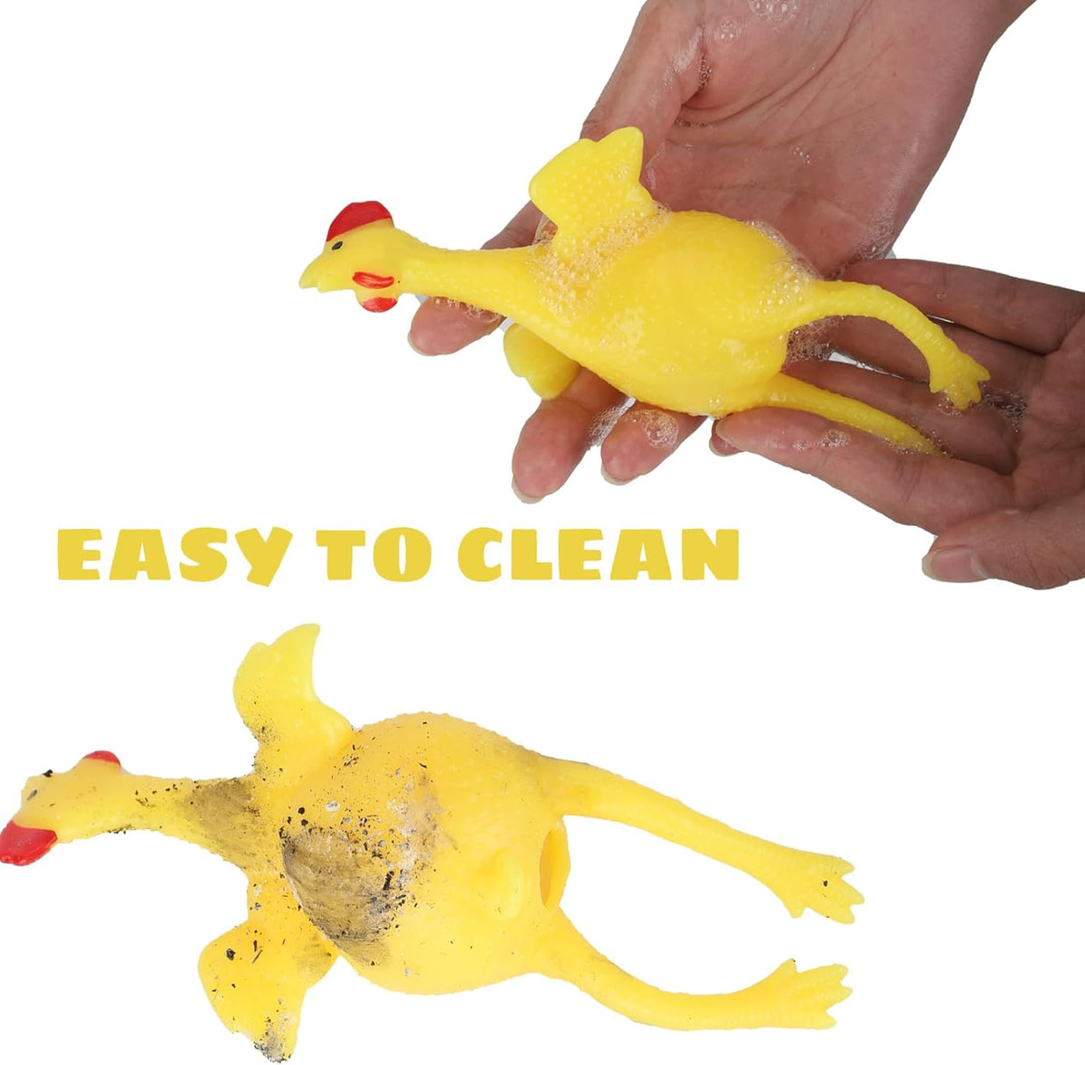 Stress Relief Squeeze Toy Laying Hen Ventilation Chicken Keychain, Trick Yux Compatible
