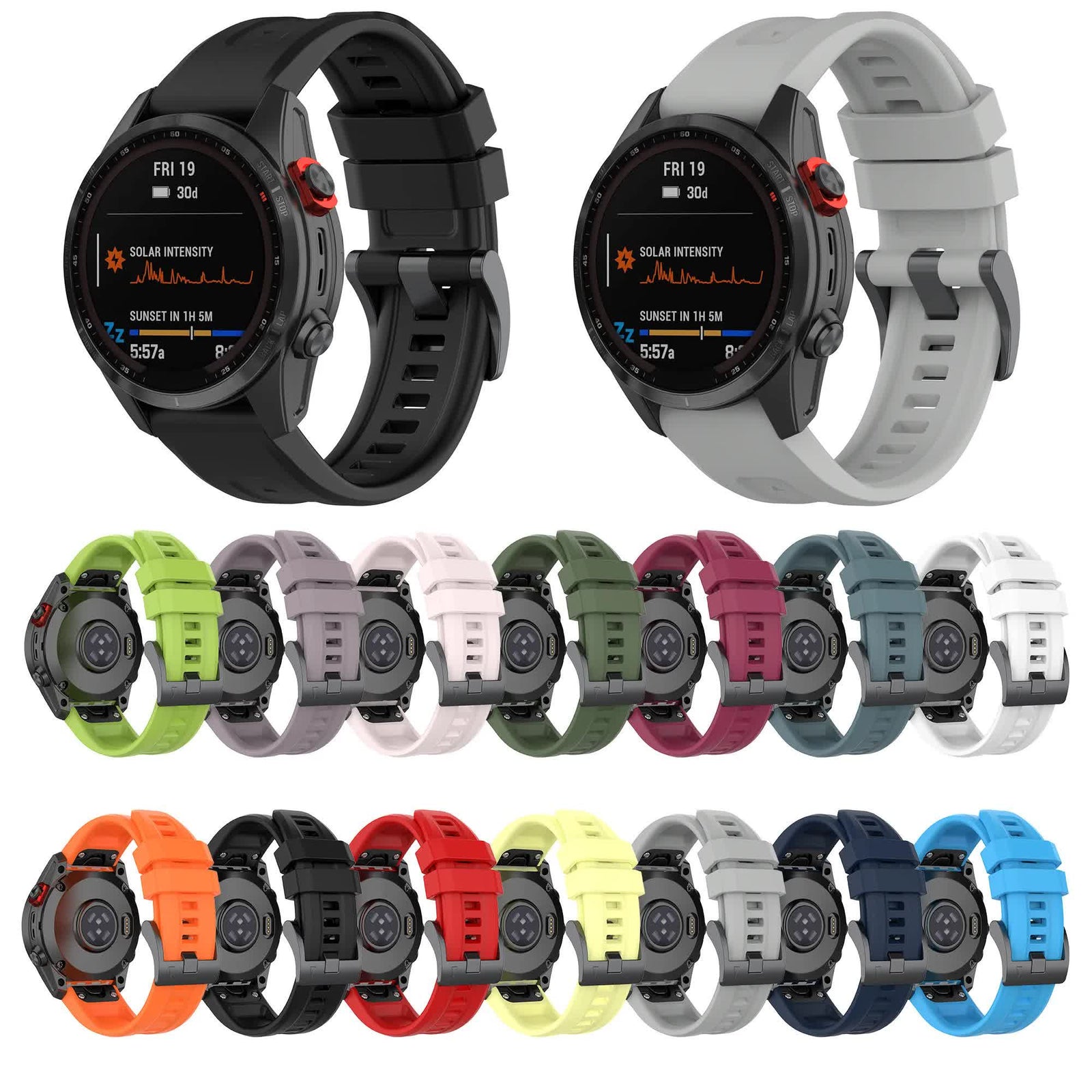 Silicone Strap for Garmin Fenix 7X 7 7S 6X 6 Pro 6S 5 5X Plus Compatible with Descent mk2i mk3 Fenix 13 13 26mm 51mm