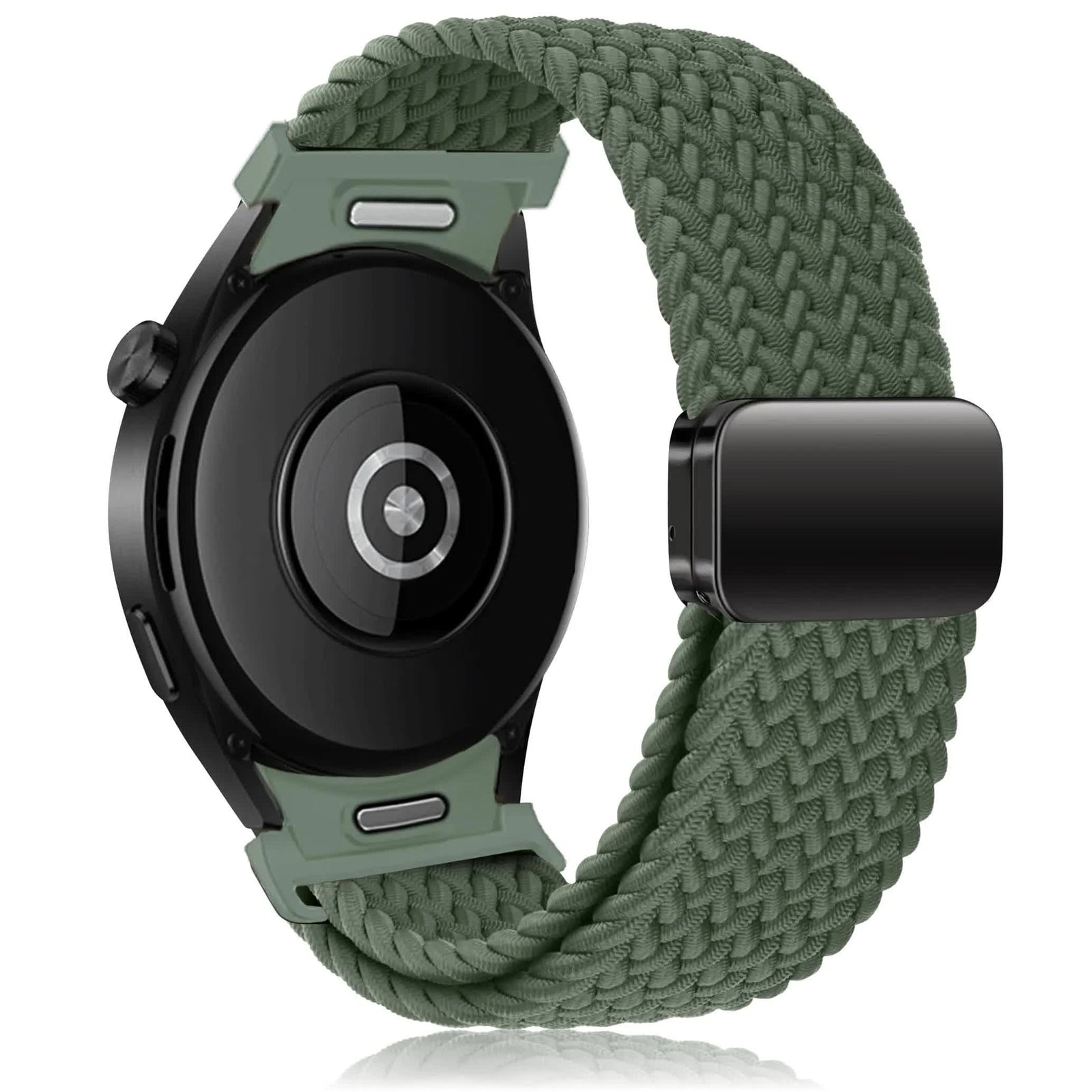 Braided Strap for Compatible with Samsung Galaxy Watch 6 5 Pro 4 Classic Magnetic Band Without Gap Galaxy Watch 6 5 4 Classic 40mm 44mm 45mm 47mm 43mm Inverness Green