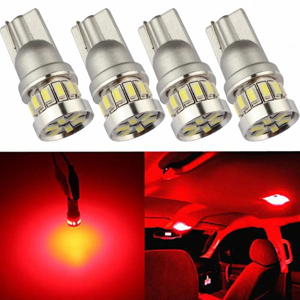T10 w5w Canbus Red 4-pack LED bulbs 12v / 24v Red Red