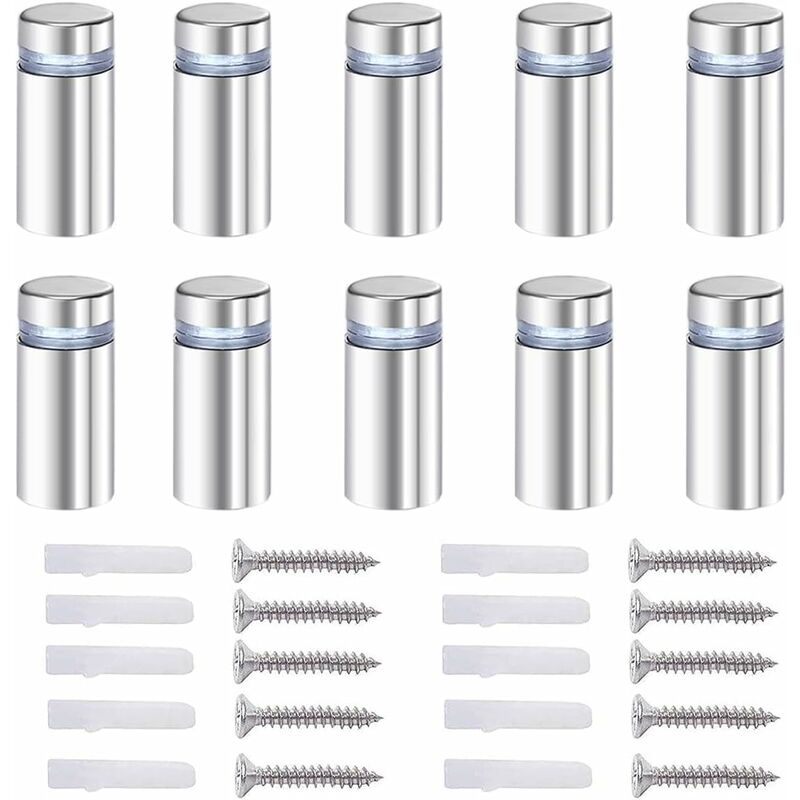 Stainless Steel Spacer Screws 12X40mm for Glass Advertising Axis Mounting with 20x Screws and Accessories