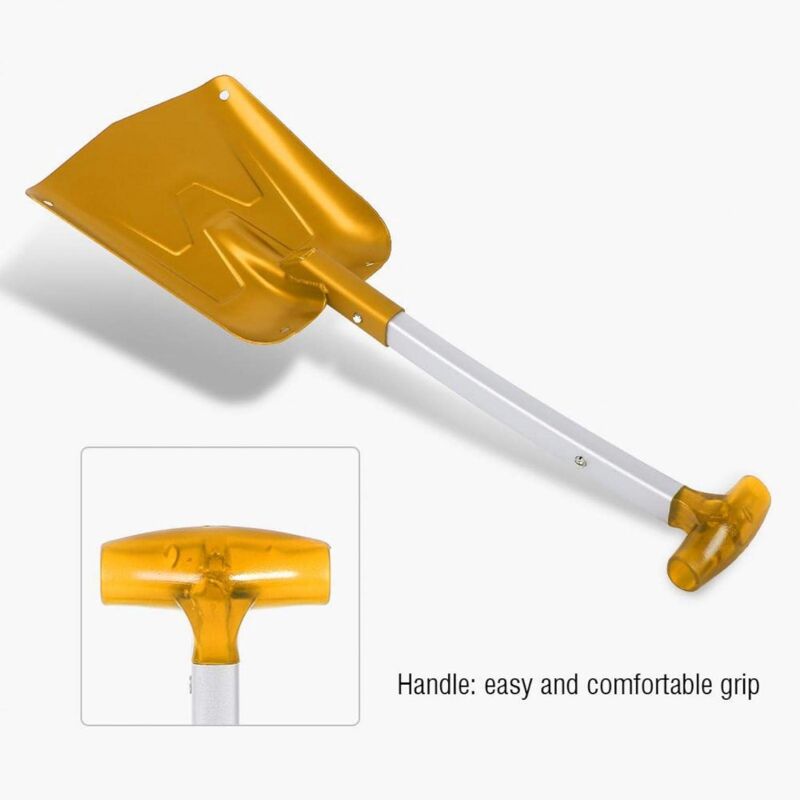 Snow Shovel with Comfortable Handle Telescopic Extension Fine Texture Outdoor Gold