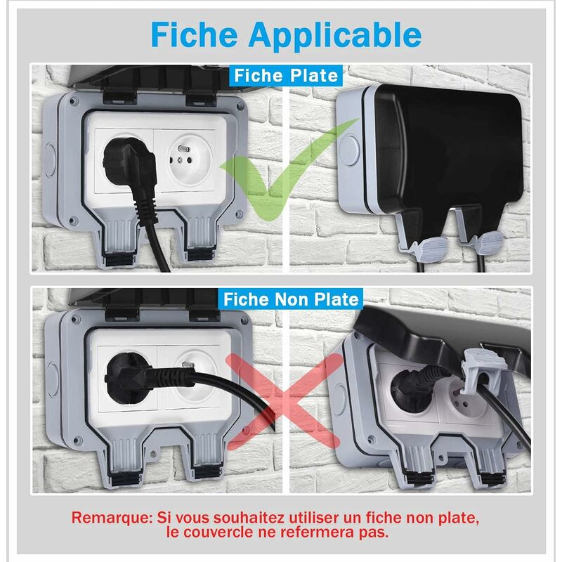 Outdoor IP66 Waterproof Double Power Socket 16A