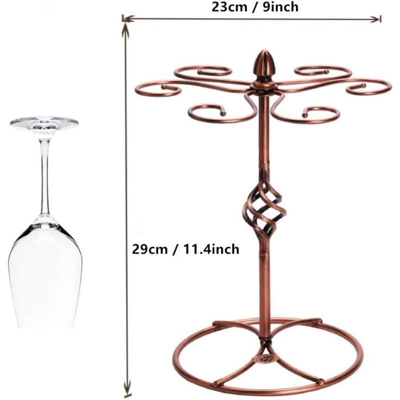 Wine Glass Rack Holds 6 Compatible with Drying Storage 1pc