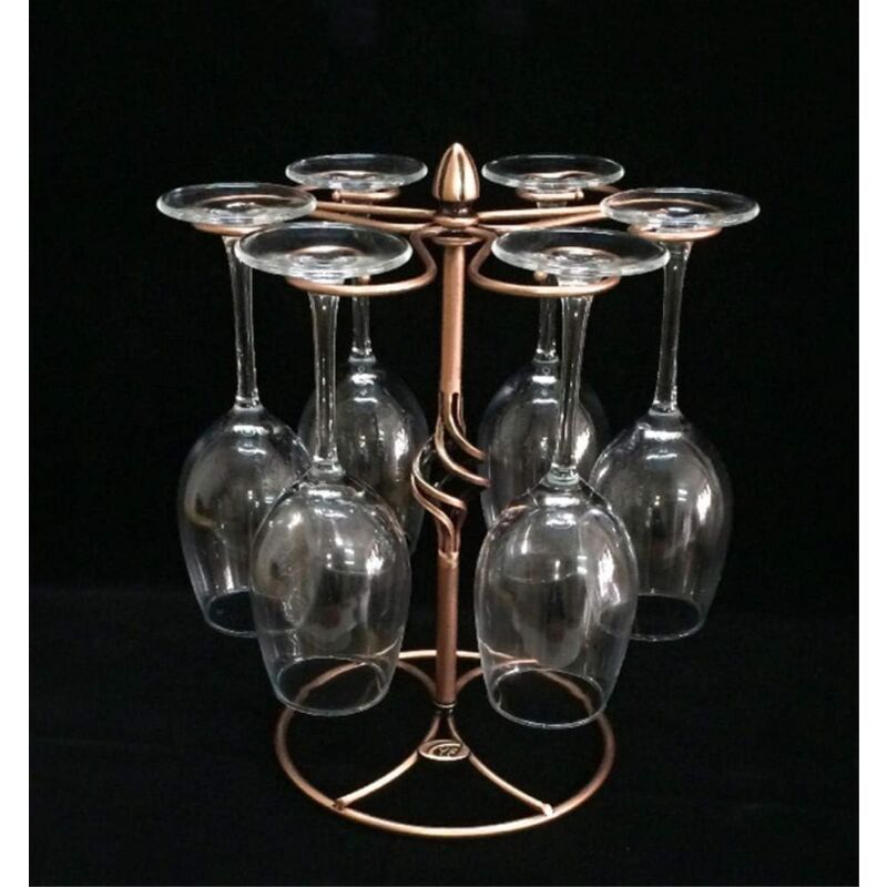Wine Glass Rack Holds 6 Compatible with Drying Storage 1pc