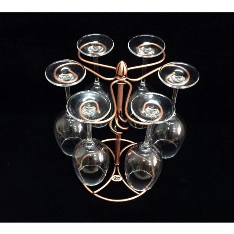 Wine Glass Rack Holds 6 Compatible with Drying Storage 1pc