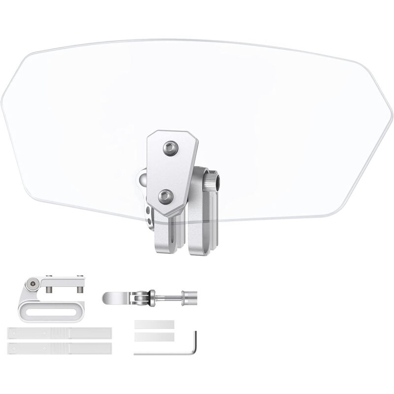 Motorcycle Windshield Adjustable Clip-On Windshield Spoiler Extension Wind Deflector for Motorcycle - Clear