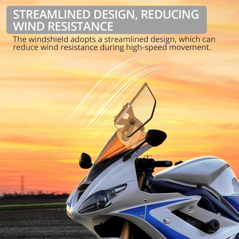 Motorcycle Windshield Adjustable Clip-On Windshield Spoiler Extension Wind Deflector for Motorcycle - Clear