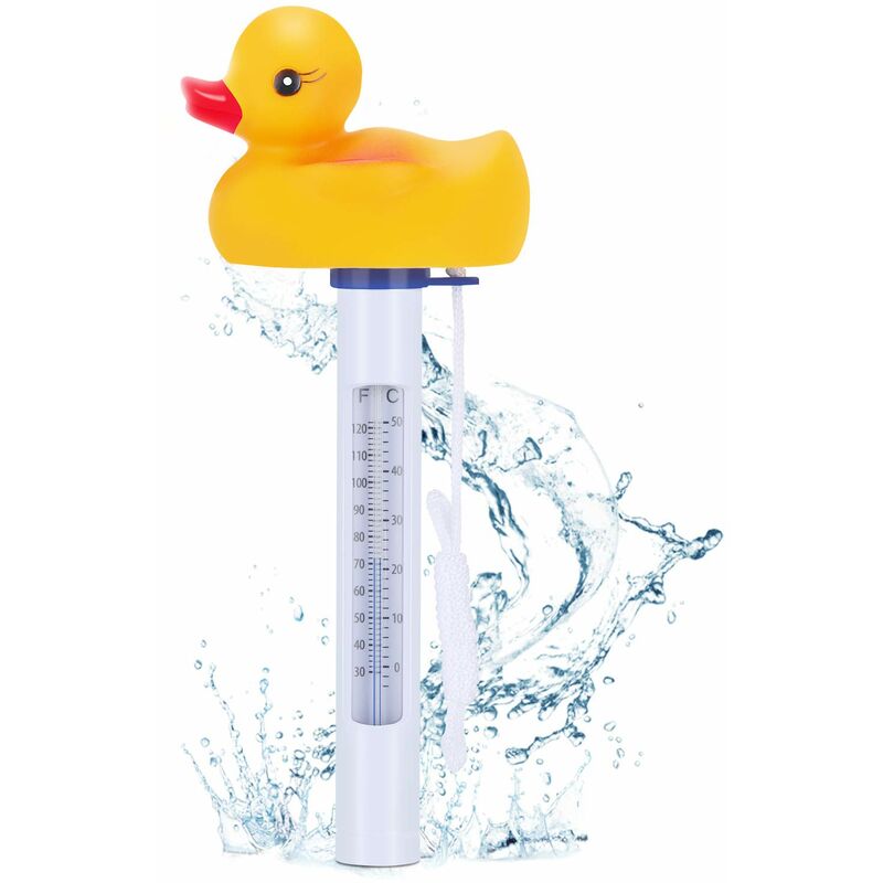 Floating Duck Style Pool Thermometer with String for Outdoor Indoor Pools Hot Tubs Spas