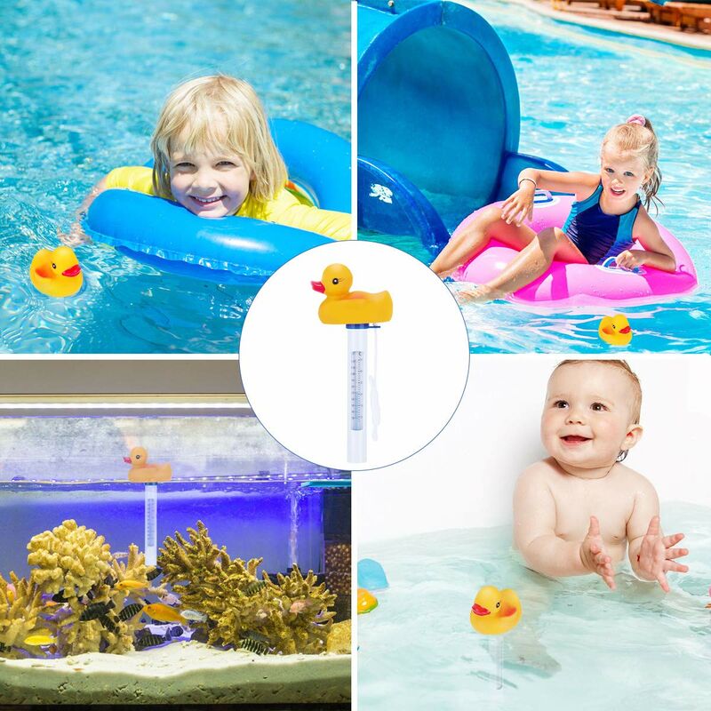 Floating Duck Style Pool Thermometer with String for Outdoor Indoor Pools Hot Tubs Spas