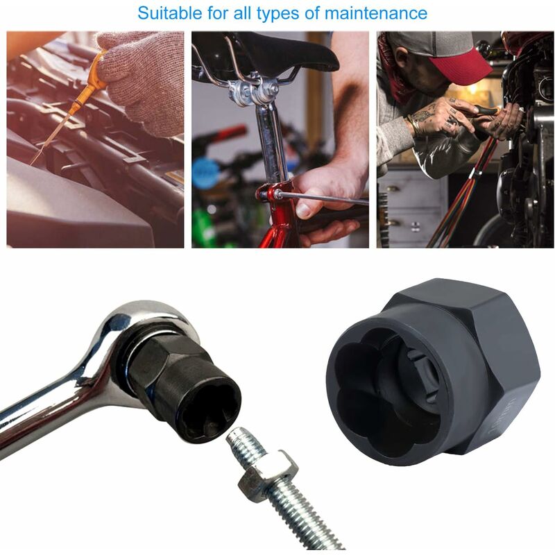 Socket Wrench Set with Nut Extractor For Damaged Bolts 13 Pieces