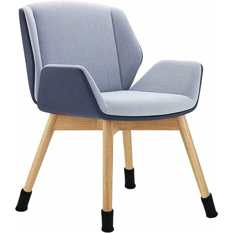 Black Felt Chair Socks Furniture Leg Protectors 24 pcs Prevents Scratches and Noise