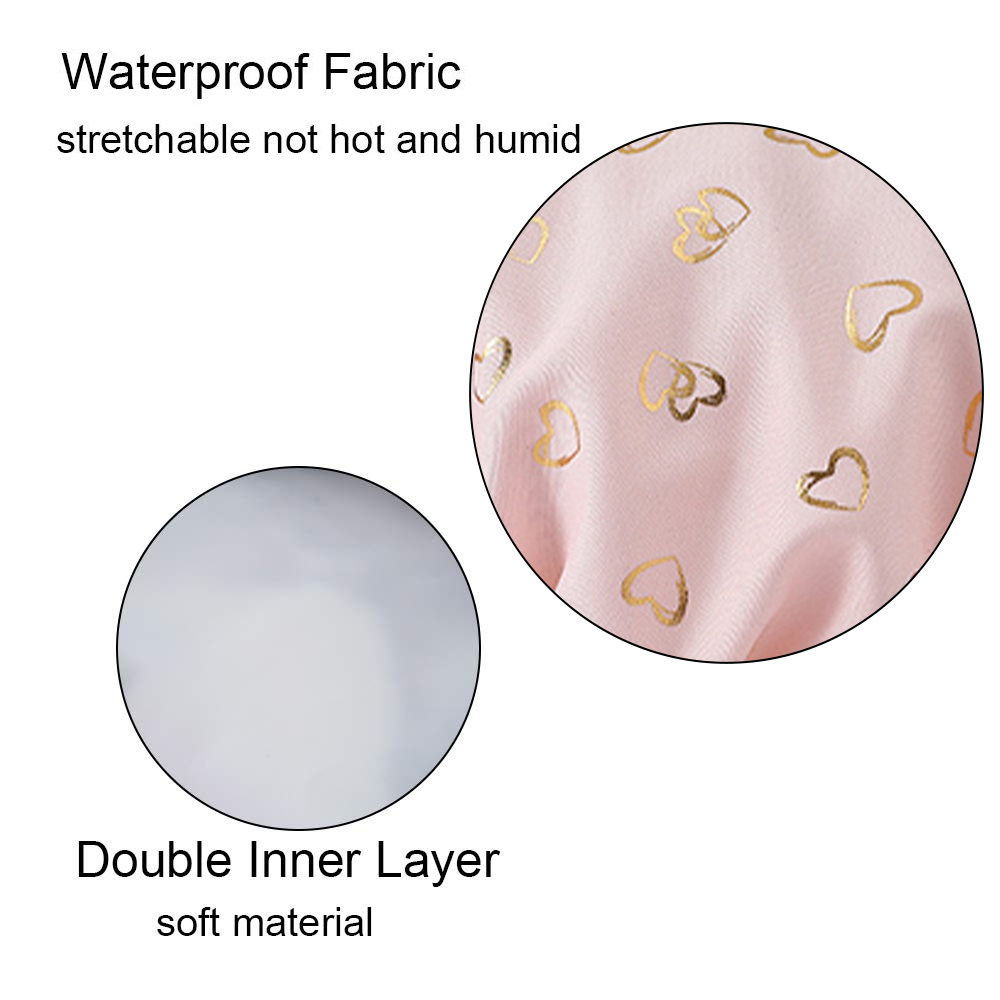 Shower Caps, 3-pack for women, waterproof and double layered