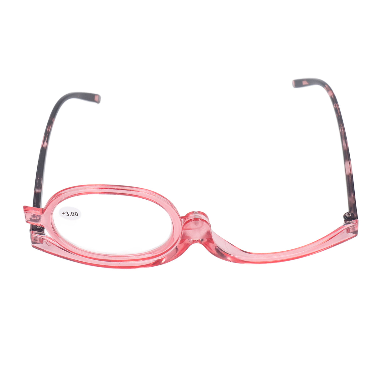 Magnifying Cosmetic Glasses Lightweight Foldable Rotating Single Lens +3.00 Pink for Women