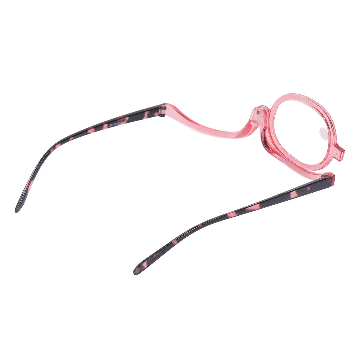 Magnifying Cosmetic Glasses Lightweight Foldable Rotating Single Lens +3.00 Pink for Women