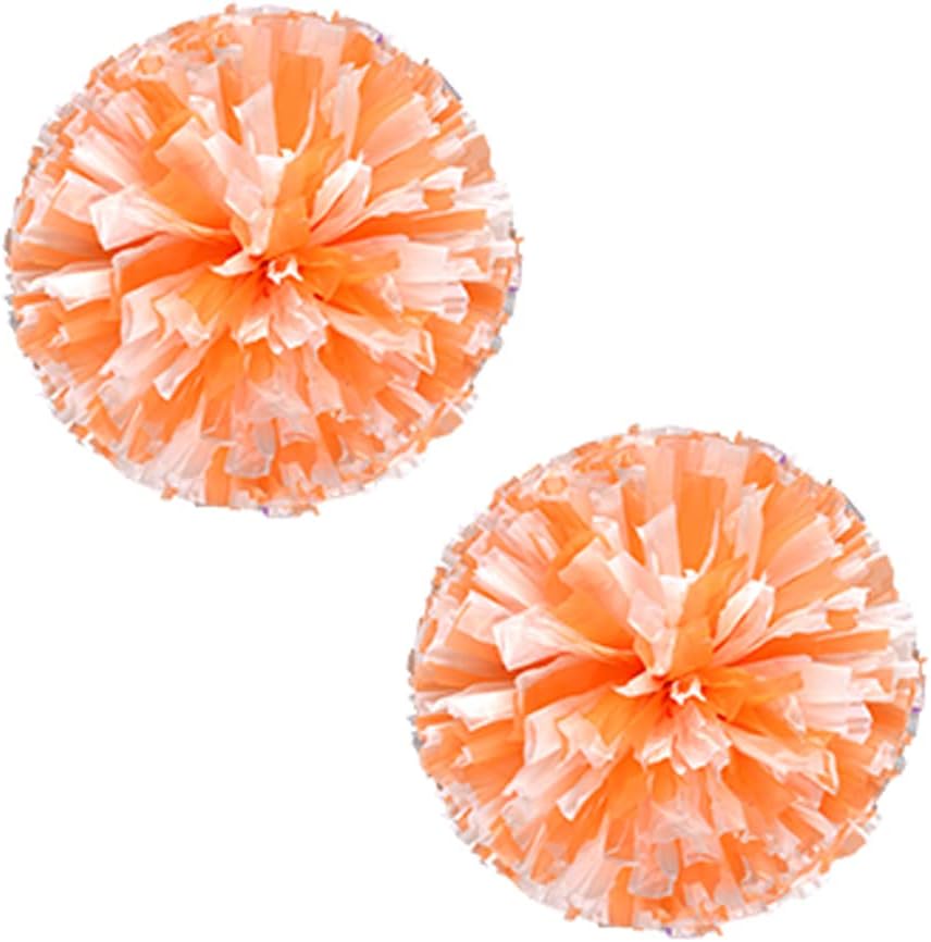 2 Pack Cheerleader Pom Poms Sports Dance Cheer Plastic Matte Pom Poms 12 inch Ring Handle Pom Poms Cheerleading for Sports Team Spirit Cheering